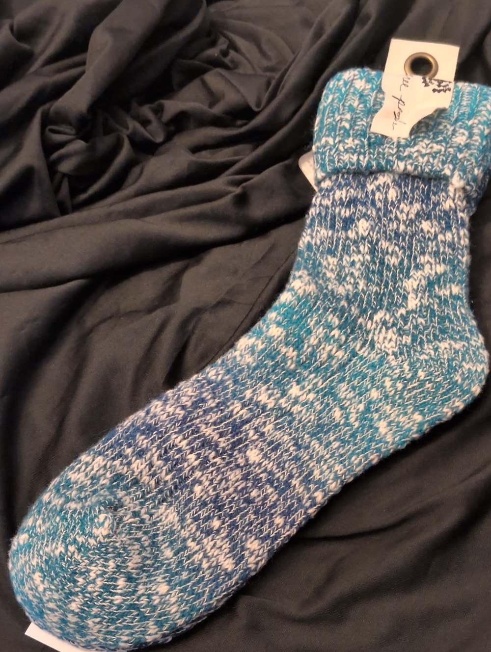 Free People Marled Teal & Blue Crew Socks